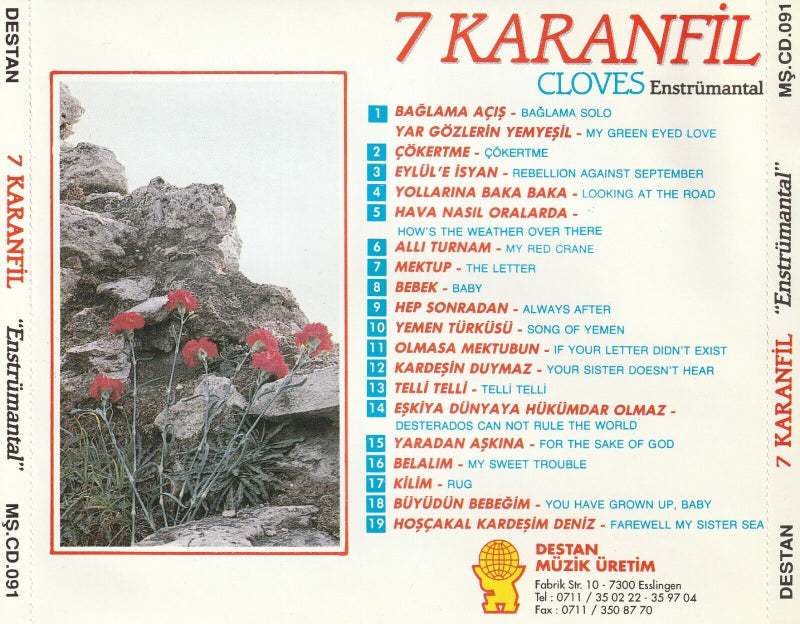 Yedi Karanfil | CD |7 Yedi Karanfil (Türkçe Enstrümantal | CD) Enstrümantal müzik | CD