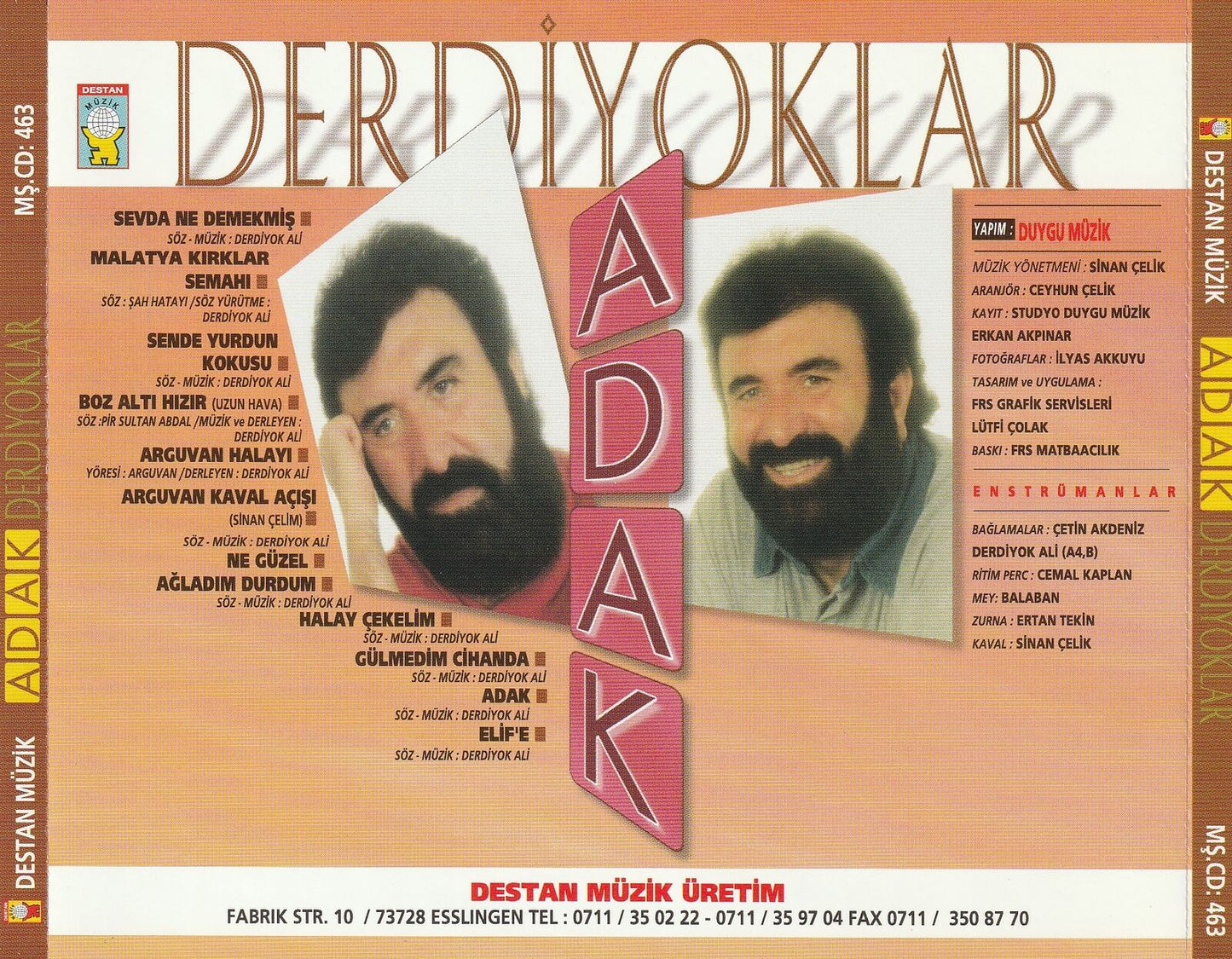 Derdiyoklar - Adak (Türk Halk Müziği) | CD )Türk halk müziği ( Almanya Destan Müzik )