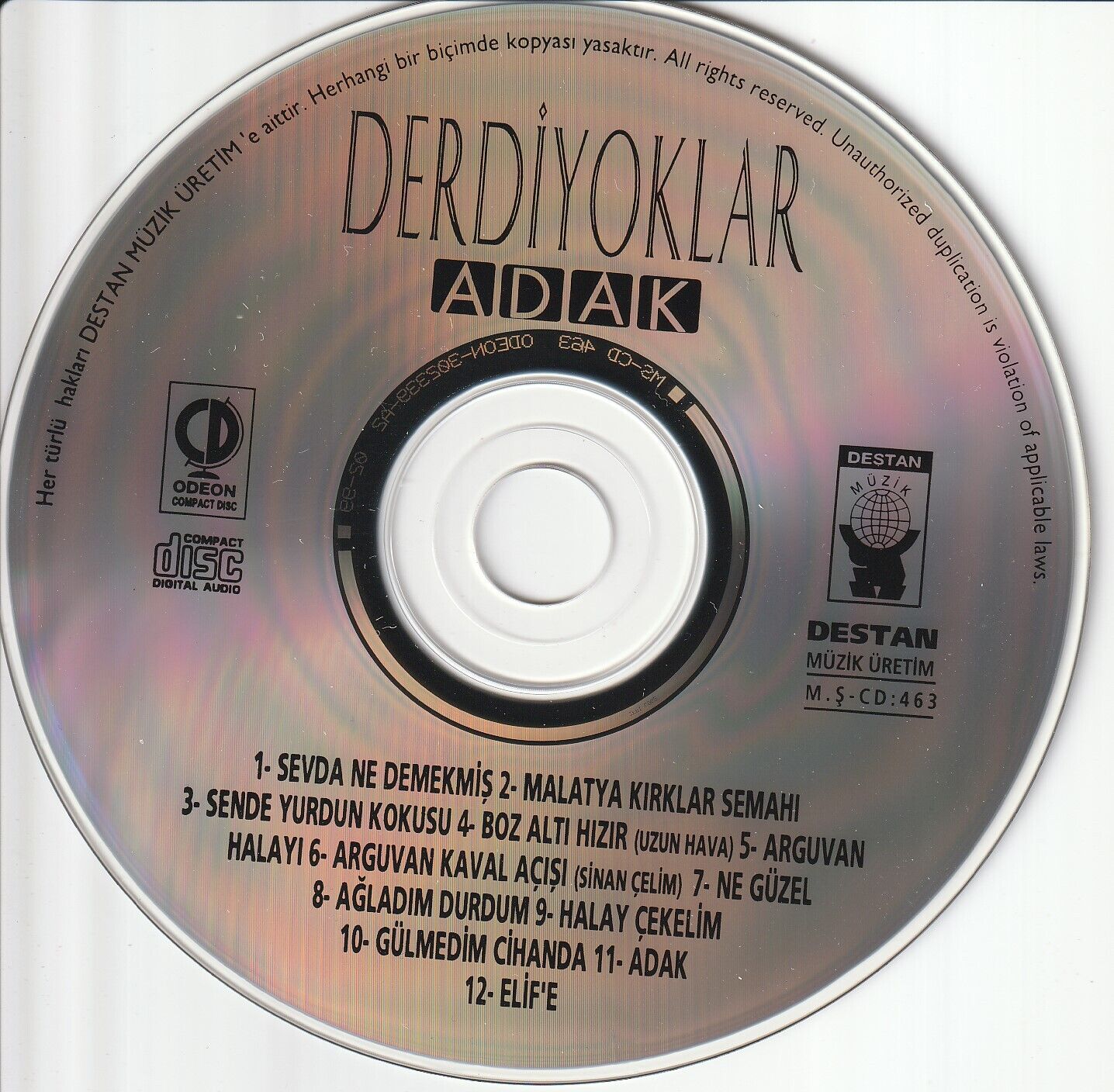 Derdiyoklar - Adak (Türk Halk Müziği) | CD )Türk halk müziği ( Almanya Destan Müzik )