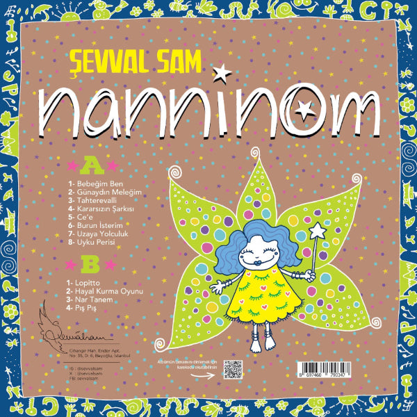 Şevval Sam - Nanninom (Solid Mor Renkli+Boyama Kartları ) Plak |Schallplatte |LP