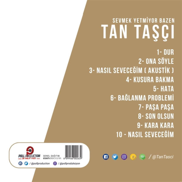 Tan Taşçı - Sevmek Yetmiyor Bazen (Türk Pop) | CD)