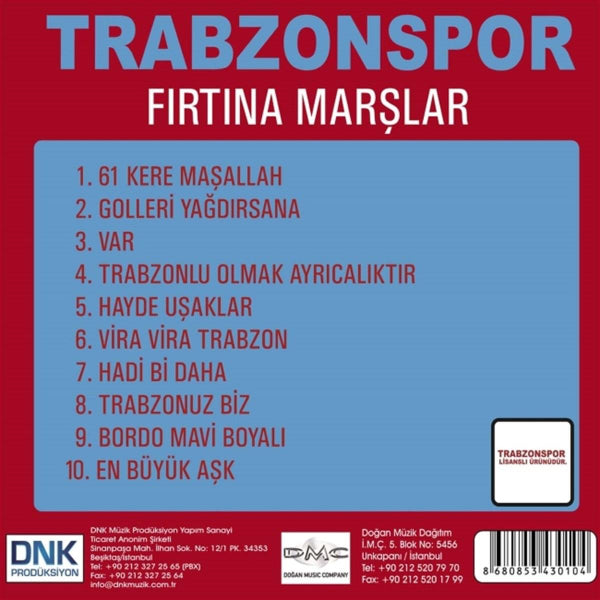 Fırtına Marşlar CD | Trabzonspor - Fırtına Marşlar CD | TRABZON SPOR | CD | Futbol Marşları