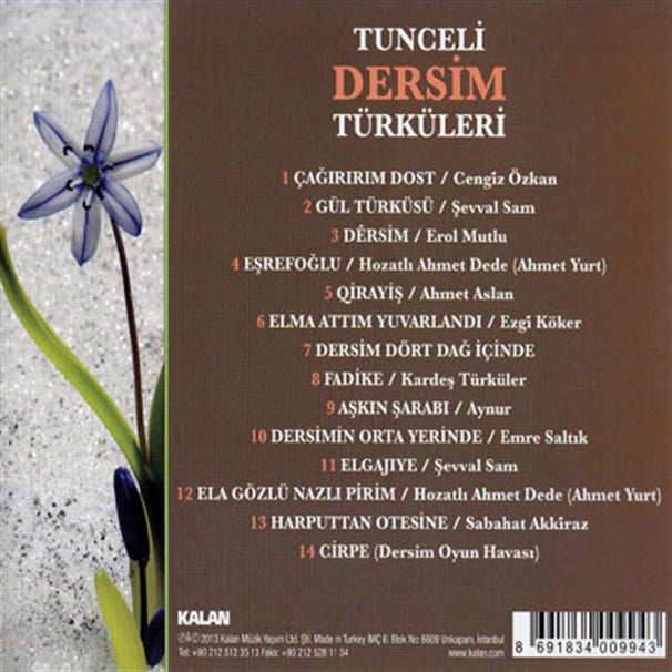 Tunceli Dersim Türküleri CD (Türk Halk CD )Dersim (Tunceli) Türküleri CD