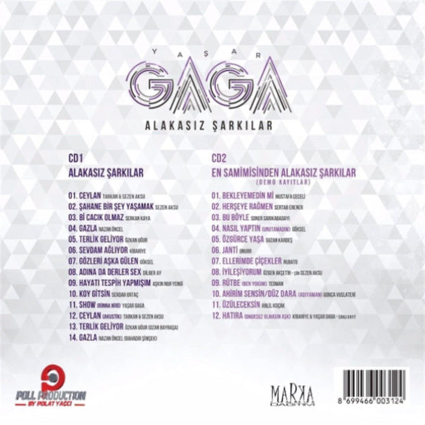 Yaşar Gaga CD - Alakasız Şarkılar CD (2 CD)Türkçe | karışık | Pop | CD