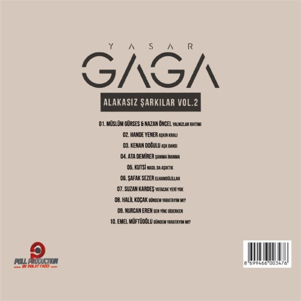 Yaşar Gaga CD-Yasar Gaga Alakasız Şarkılar 2 | CD |Türkçe | karışık | Pop | Türk popu