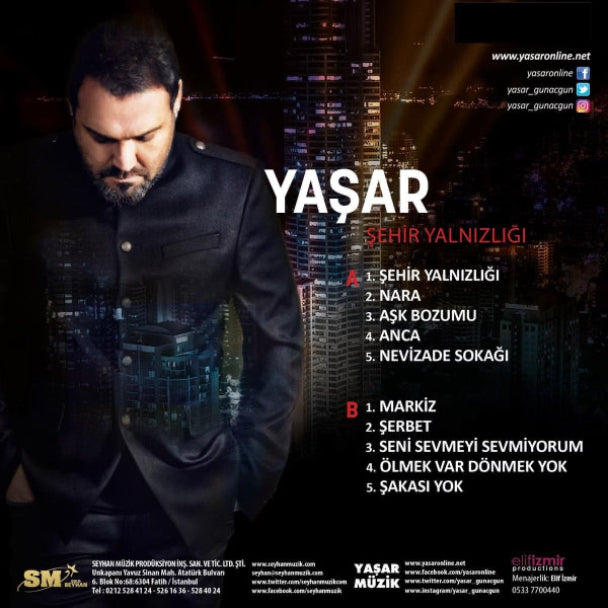 Yaşar Plak | Yasar - Şehir Yalnızlığı Plak | Yanlizligi (Türkce Plak | Türkçe | Pop | Plak )Schallplatte | LP