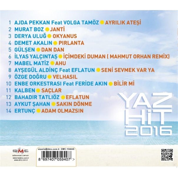 Yaz Hit CD 2016 |1 | CD- (Türk Popu) karışık | Pop| CD
