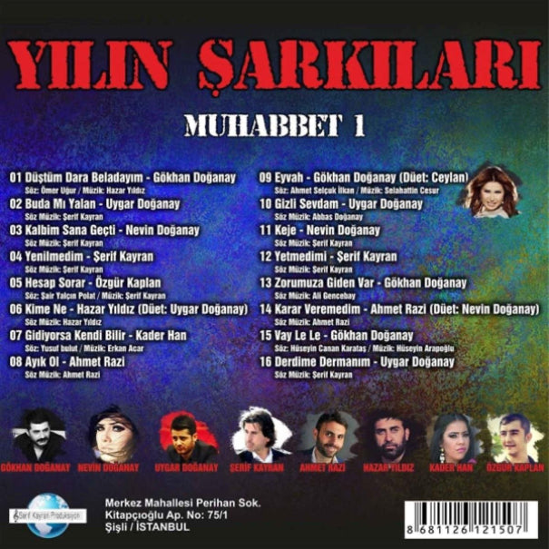Yılın Şarkıları | Muhabbet 1 (CD) Çeşitli Sanatçılar | Ve | Yılın Sarkıları ( Türk Halk | müziği )CD