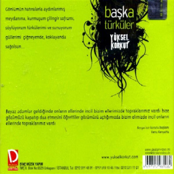 Yüksel Korkut -Başka Türküler (CD) Türk Halk | Türkische Volksmusik | CD