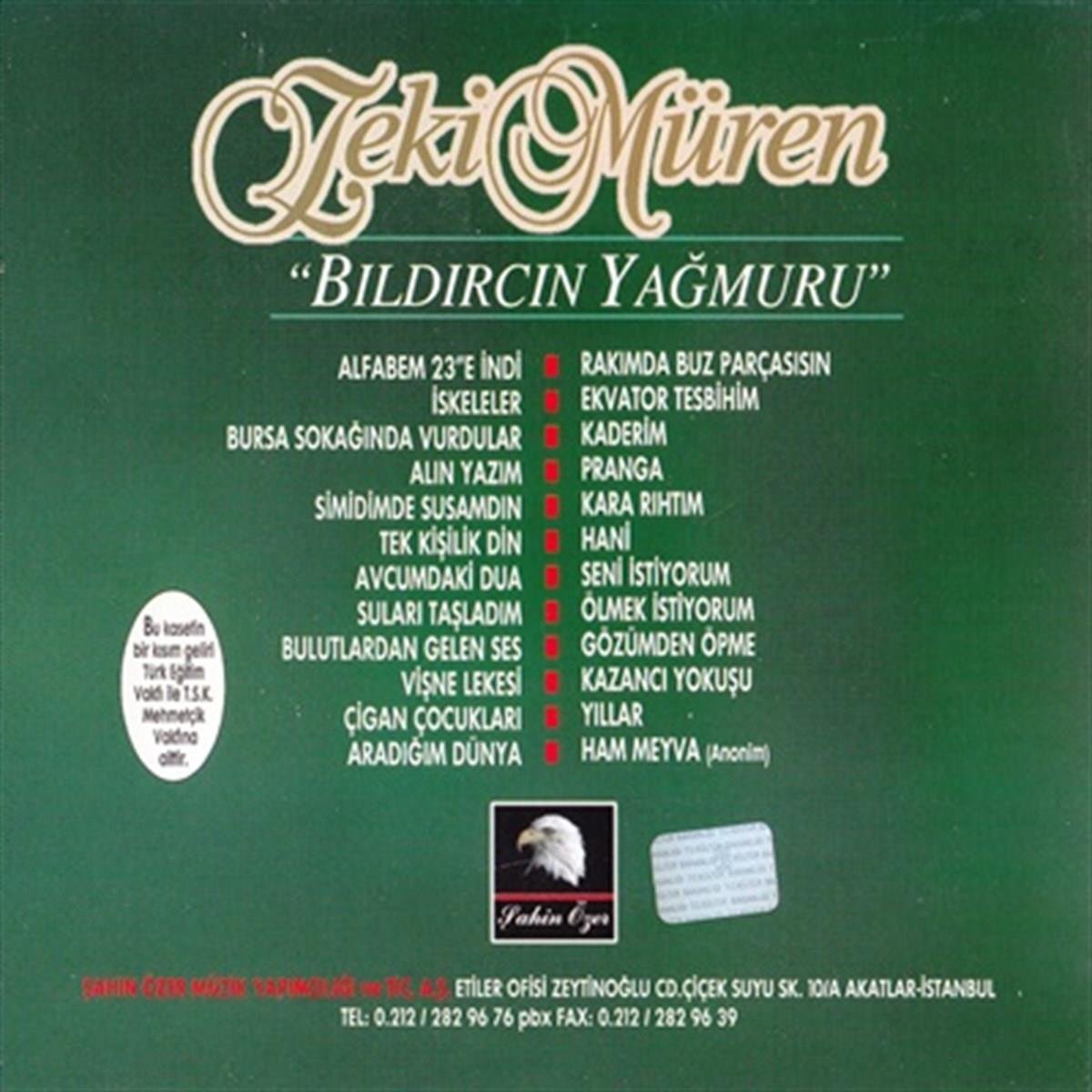 Zeki Müren - Bıldırcın Yağmuru ( CD ) Türk sanat| müziği | CD