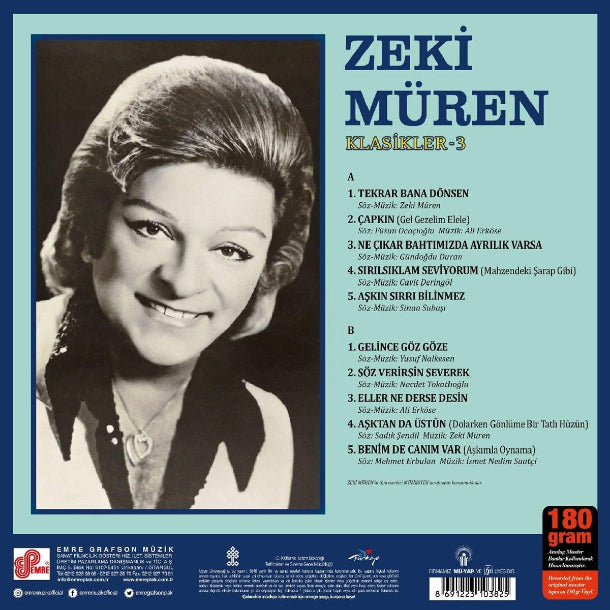 Zeki Müren Plak| Klasikler | 3 (Türk Sanat| Sanat Müziği | Plak) vinil plak | LP
