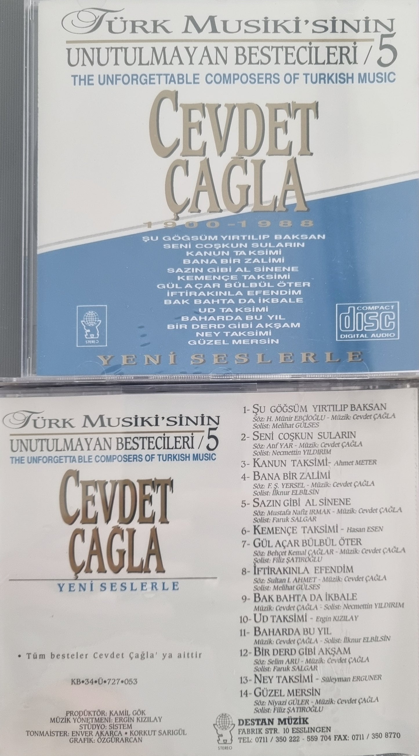 Türk Musikisinin Unutulmayan Bestecileri - 5 - Cevdet Çağla (CD)Destan Müzik