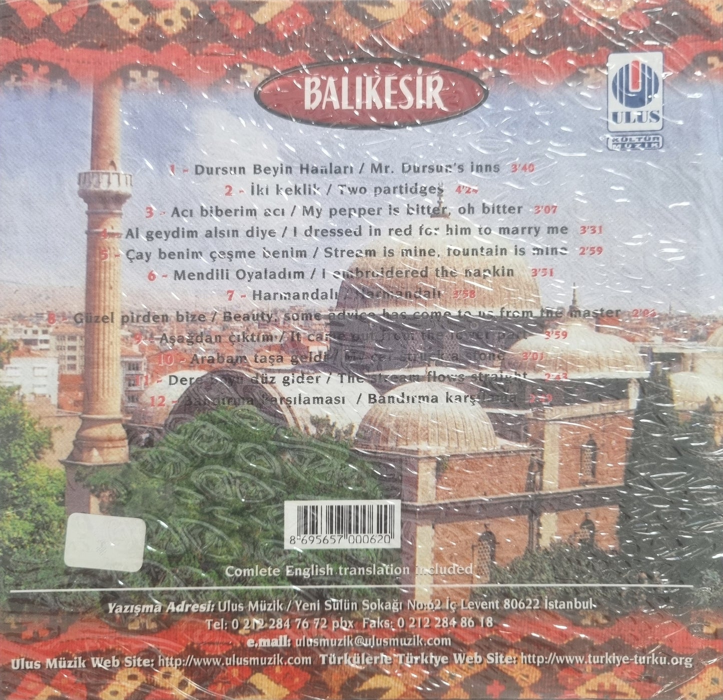 TÜRKÜLERLE BALIKESIR TÜRKIYE CD+ KITAP / Türkülerle Balikesir Türkiye Cd+Kitap