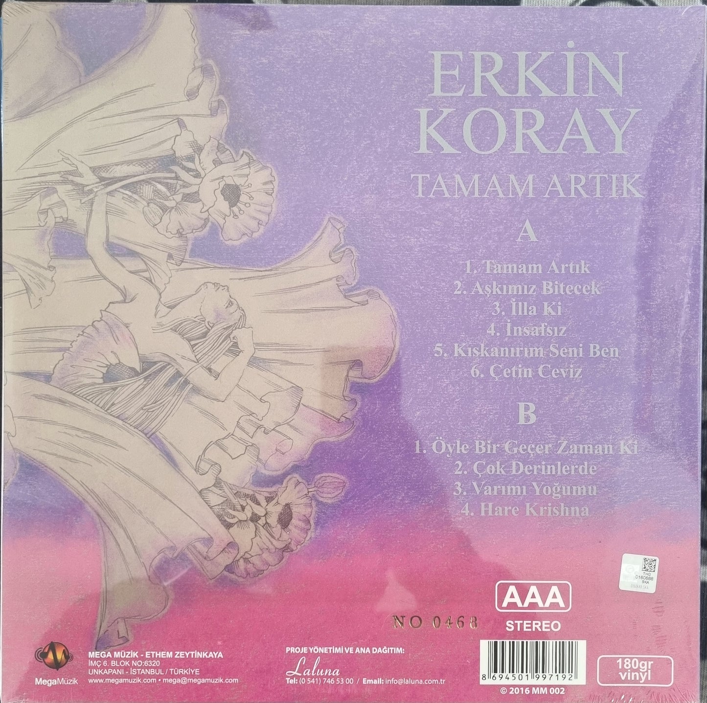 ERKIN KORAY - TAMAM ARTIK - Record - Vinyl - Plak - Mor Renkli Limitli Plak