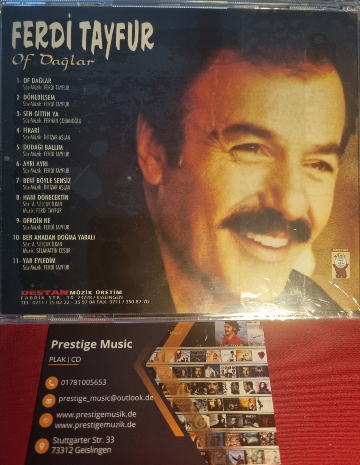 Ferdi Tayfur Of Dağlar CD(Destan Müzik Almanya-Stuttgart-Esslingen Baski)