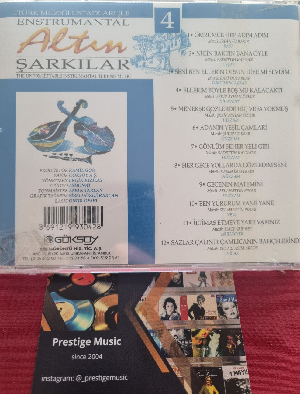 Türk Müziği Üstadları İle Enstrumantal Altın Şarkılar 4 CD(Göksoy)