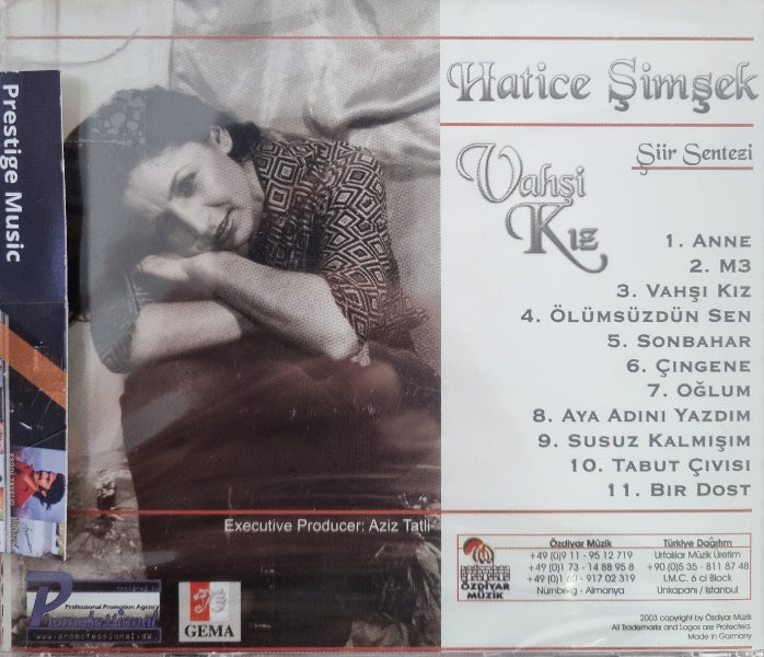 Vahşi Kız | CD | Hatice Şimşek CD | Şiir sentezi | CD | Almanya | Özdiyar Müzik