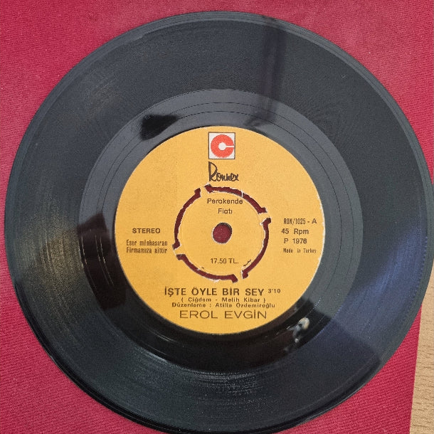 Erol Evgin Plak | İşte Öyle Bir Şey | Sevdan Olmasa | Plak | 1976 | 45 'lik Plak