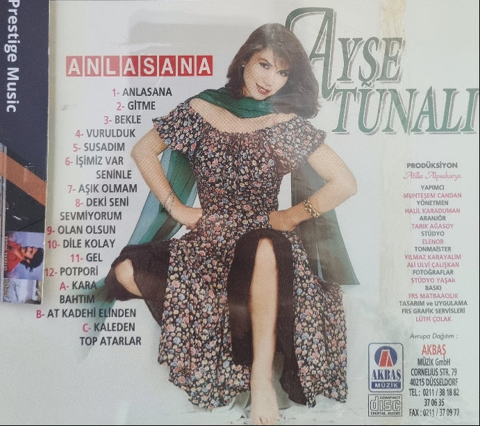 Ayşe Tunalı - Anlasana CD | Almanya | Akbaş Müzik | 1995 | Ayşe Tunalı  CD