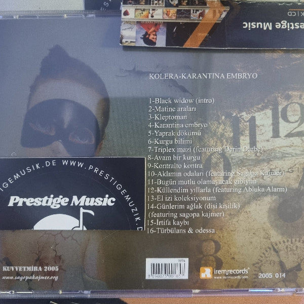 Sagopa Kajmer CD |Kolera Karantina Embryo CD | Kolera CD | Türkçe Rap Hip-Hop CD