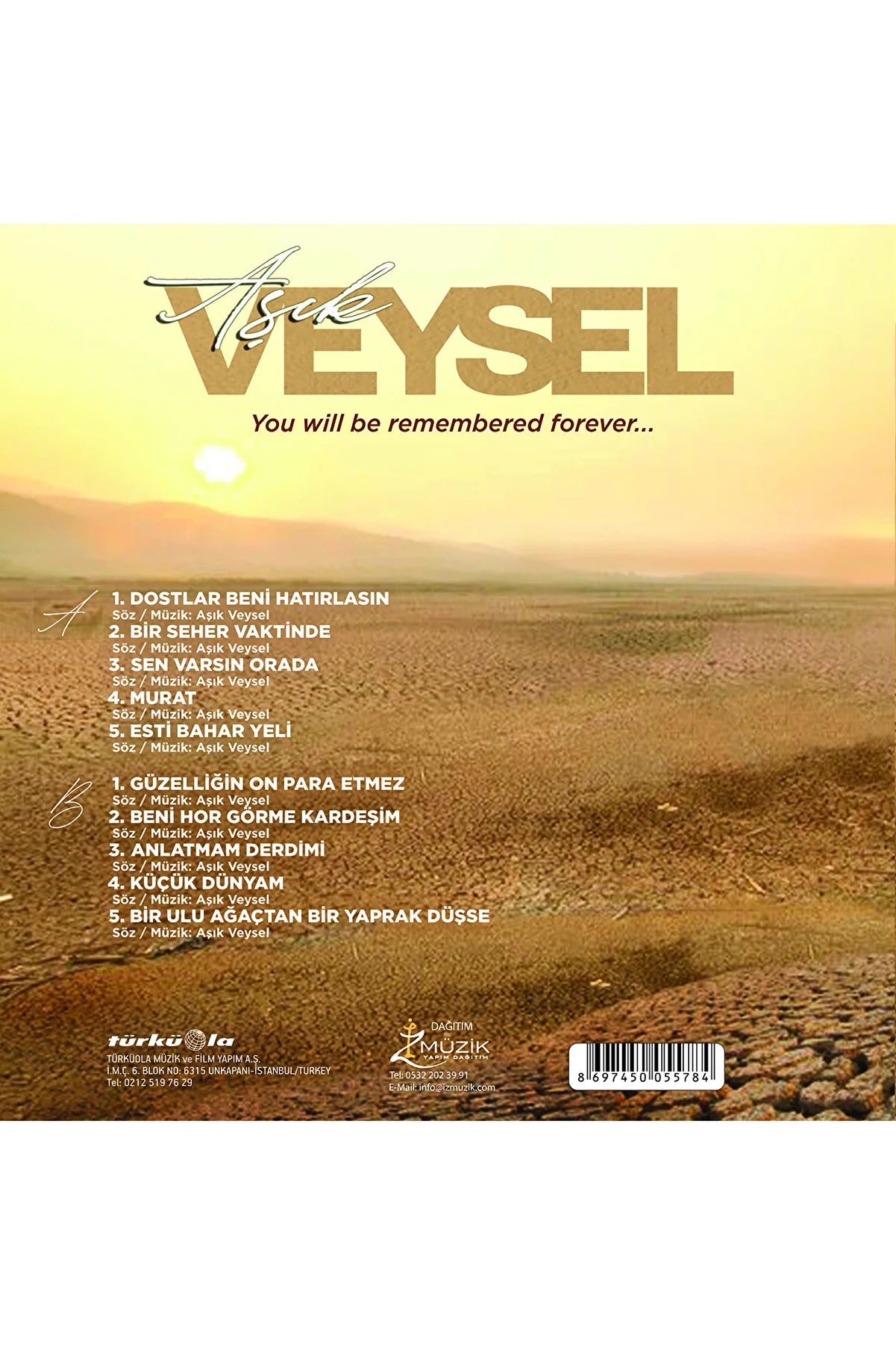 ASIK VEYSEL - You will be remembered forever... - Record - Vinyl - Plak