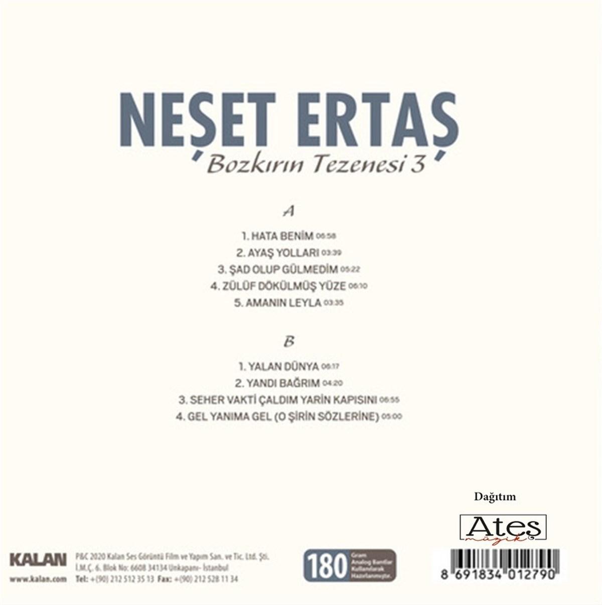 Neset Ertas Plak –Neşet Ertaş-Bozkirin Tezenesi 1-2-3 Plak-Schallplatte(LP SET)