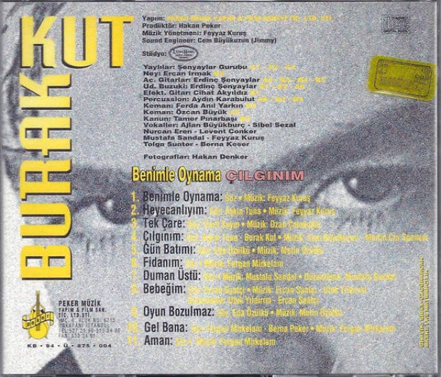 BURAK KUT CD-Benimle Oynama - Çılgınım ( CD ) Türkçe | Pop | CD