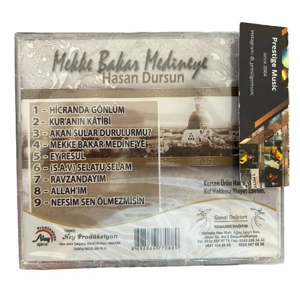 Hasan Dursun - Mekke Bakar Medineye (CD) ilahi-Sufi Müzik CD