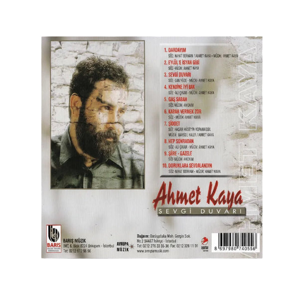 Ahmet Kaya CD | Ahmet Kaya Sevgi Duvarı ( Türkçe CD )Özgün | Protesto | Müzik |CD