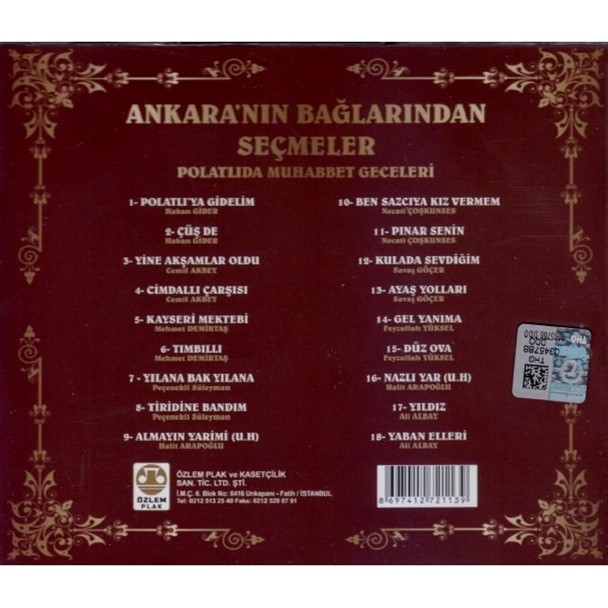 Ankara'nın Bağlarından Seçmeler (CD)