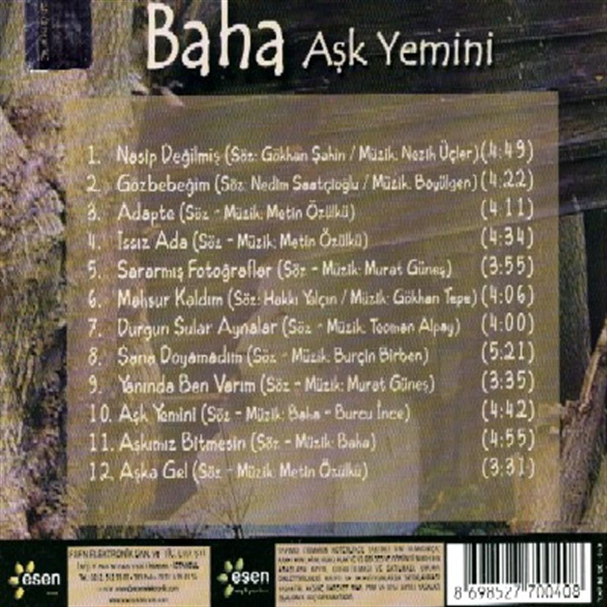 Esen Müzik Baha - Aşk Yemini (CD)