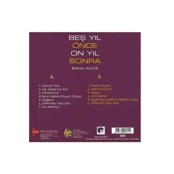 Beş Yıl Önce On Yıl Sonra - Biraz Müzik (Plak)Türkçe | Pop | Plak | kayıt | LP