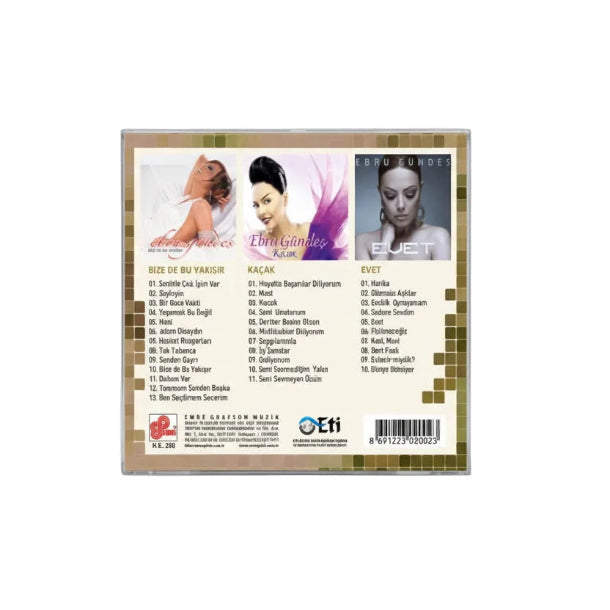 Ebru Gündeş - Arşiv CD( 3 CD Tek Fiyat ) Ebru Gündes CD | Bize de Bu Yakışır | Kacak |Kaçak | Evet | Albüm | CD