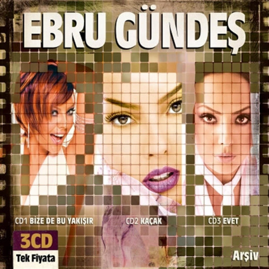 Ebru Gündeş - Arşiv ( 3 CD Tek Fiyat ) Ebru Gündes CD | Bize de Bu Yakışır | Kacak |Kaçak | Evet | Albüm | CD