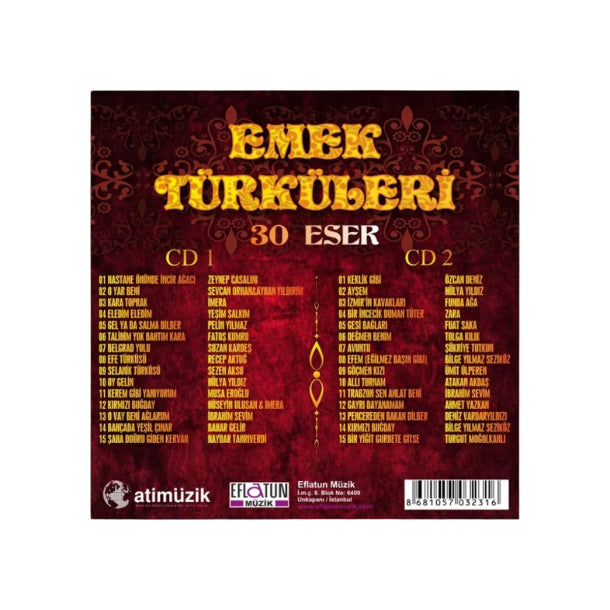 Emek Türküleri - Çeşitli Sanatçılar CD (2 CD + 30 Eser) Türkische Volksmusik | CD's | Türk Halk | CD