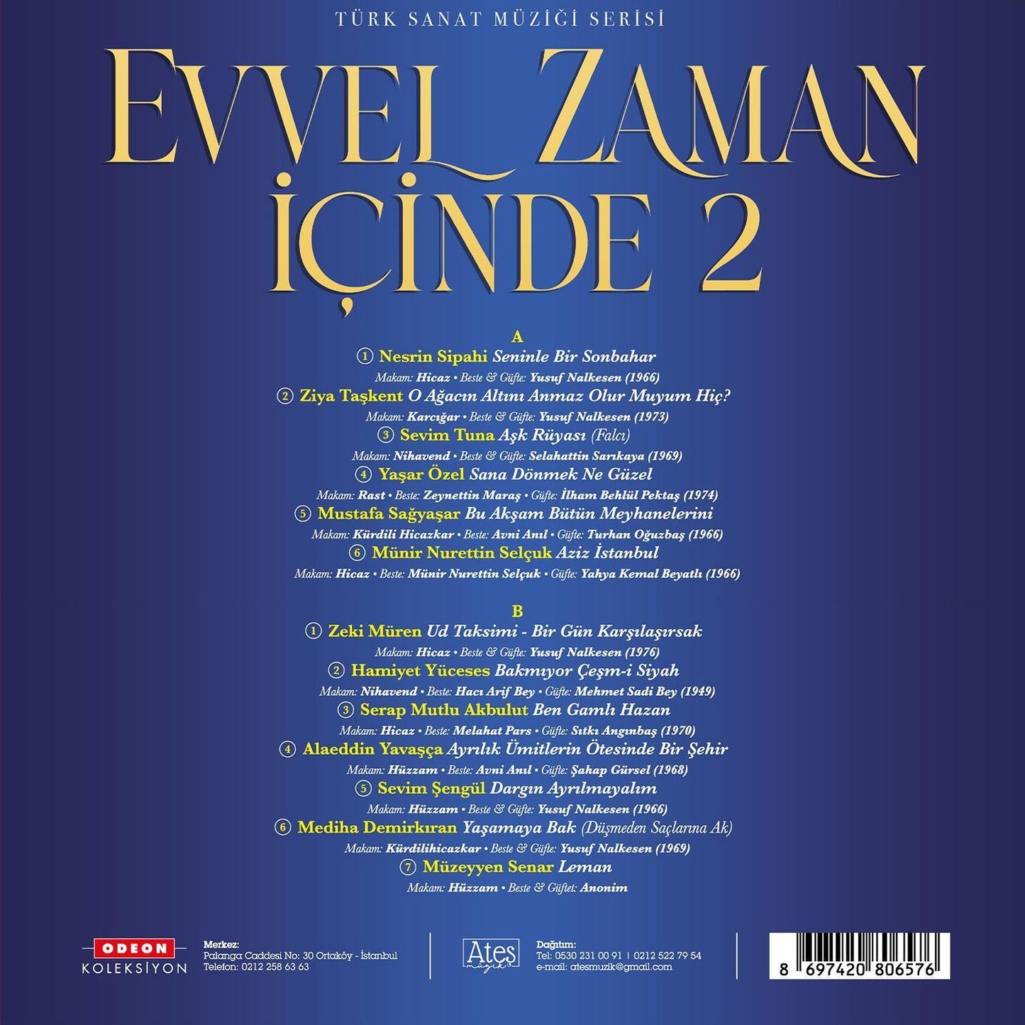 Evvel Zaman İçinde Vol. 2 (Plak) Türk Sanat Plak-Schallplatte- LP