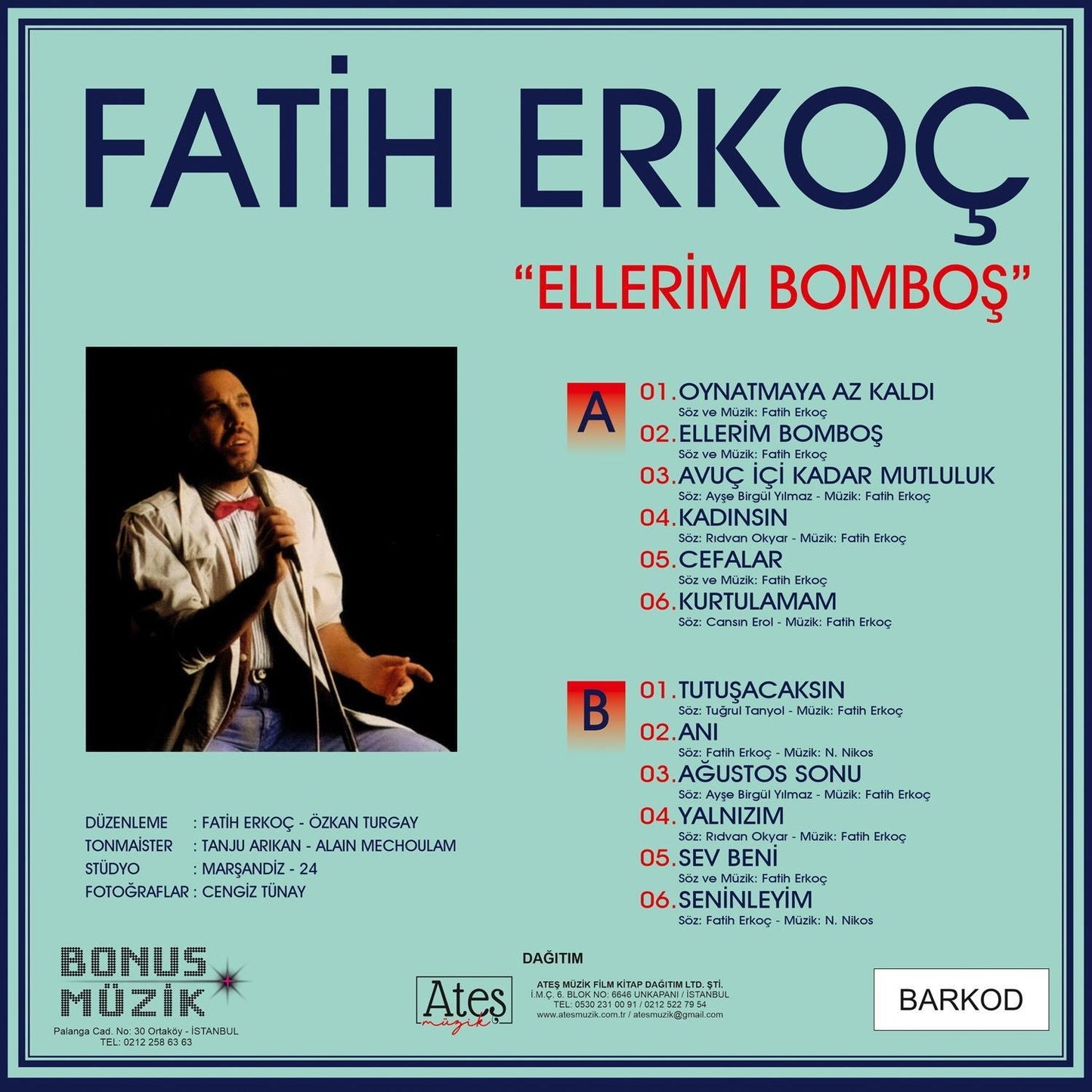 Fatih Erkoç -Fatih Erkoc-Ellerim Bombos- Ellerim Bomboş (Plak)