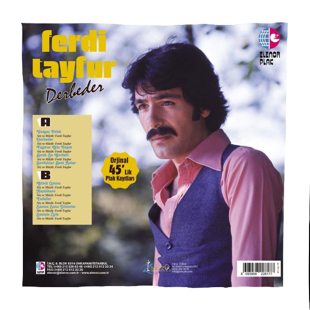 Ferdi Tayfur - Derbeder / Orijinal 45'lik Plak Kayıtları (Renkli Plak)Ferdi Tayfur - Derbeder Plak | Orijinal 45'lik Plak | LP