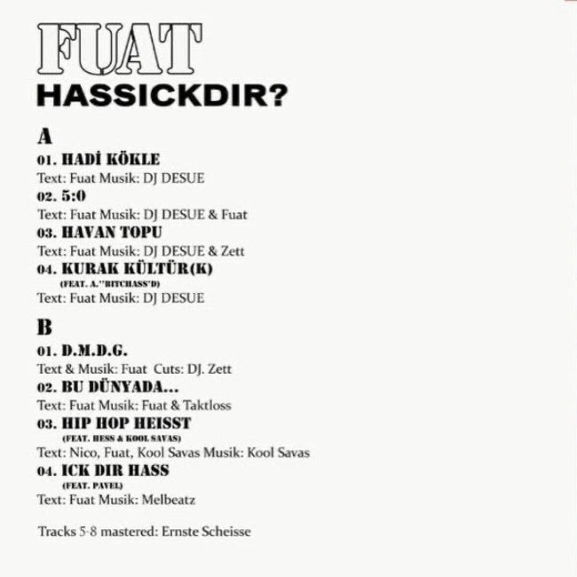 Fuat Ergin | HASSICKDIR? | Plak | Türkisch Rap | Hip-Hop | Türkçe Rap | Plak | Schallplatte | LP