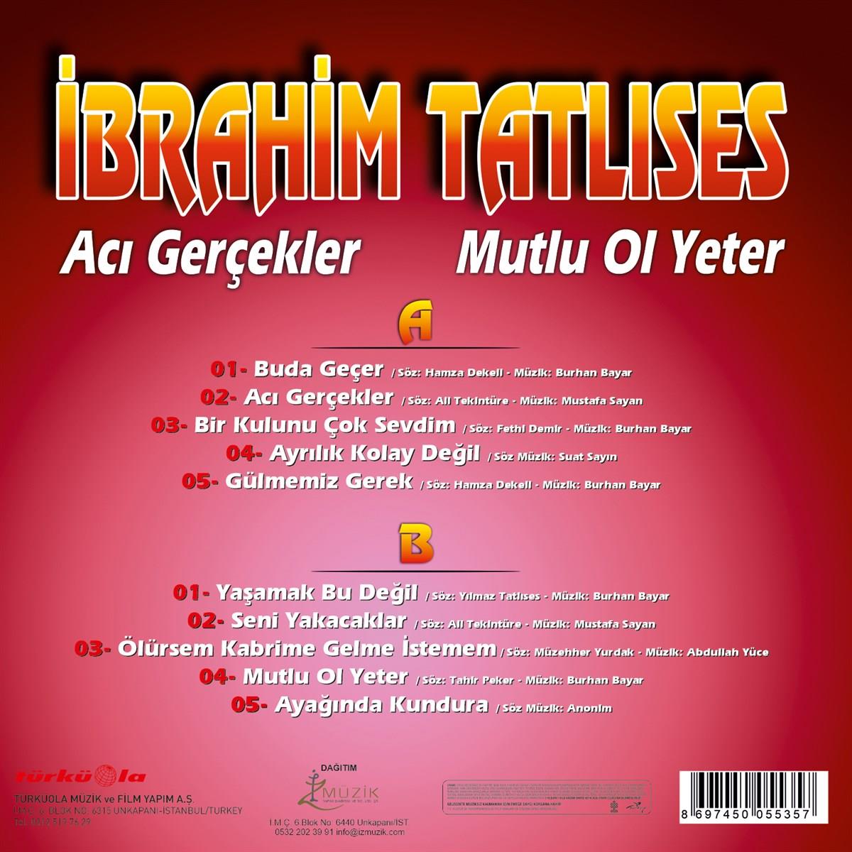 İBRAHİM TATLISES- ACI GERCEKLER PLAK /ibrahim tatlıses acı gercekler plak /ses plakaları /vinyl