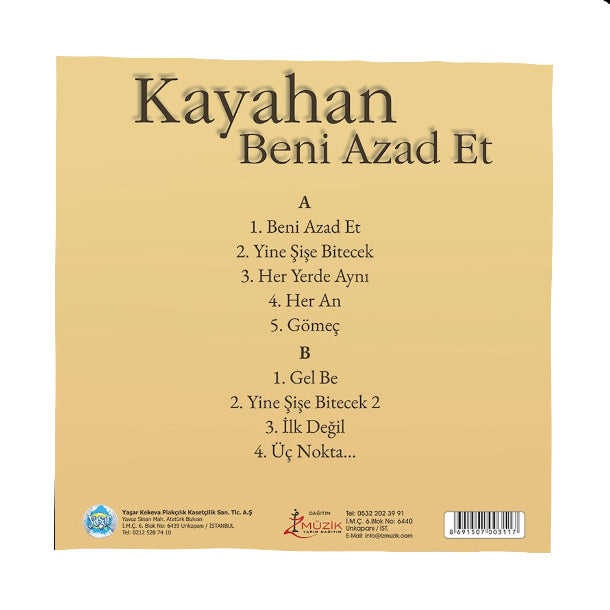 Kayahan Beni Azad Et Plak | Beni Azad Et | Kayahan | Plak | Schallplatte | LP | Almanya | Hollanda | Belçika | Fransa
