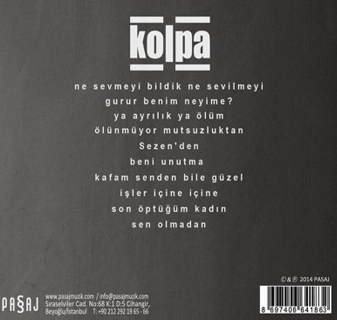 Kolpa -Aşk ve Hayat Hakkında(CD) Türkçe|Rock | Müzik | CD