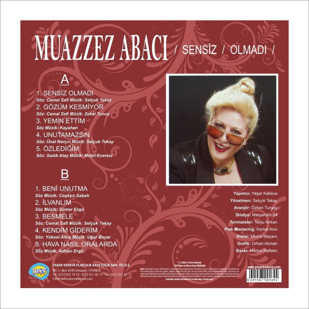 Muazzez Abacı Plak - Sensiz Olmadı (Plak) Türk Sanat | Müzigi | Sanat müziği | Plak | Schallplatte