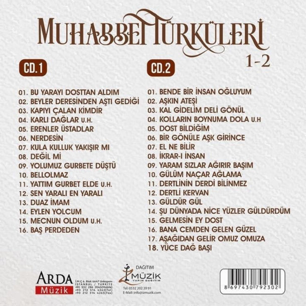 Muhabbet Türküleri- Muhabbet Türküleri CD | Vol.1-2(2CD) Karışık Türküler CD