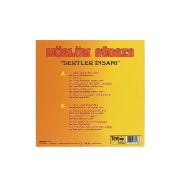 Müslüm Gürses Plak | Dertler İnsanı ( Arabesk | müzik | Plak | kayıt | LP