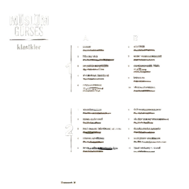 Müslüm Gürses | Klasikler | Plak ( 2 Plak ) Plak | kayıt | LP