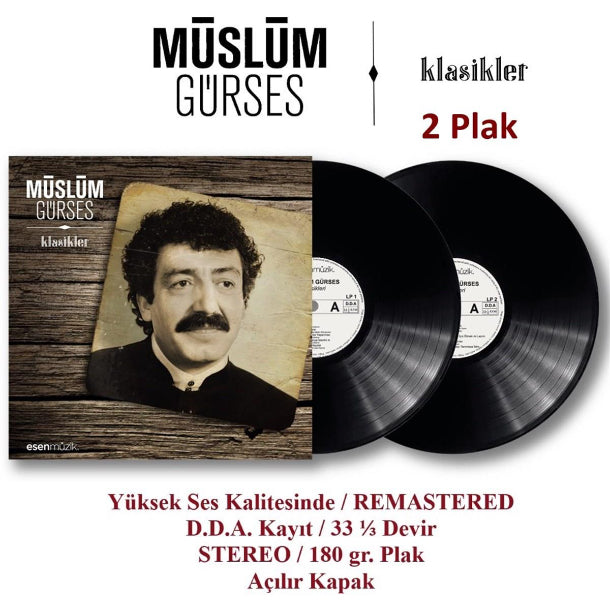 Müslüm Gürses | Klasikler | Plak ( 2 Plak ) Plak | kayıt | LP