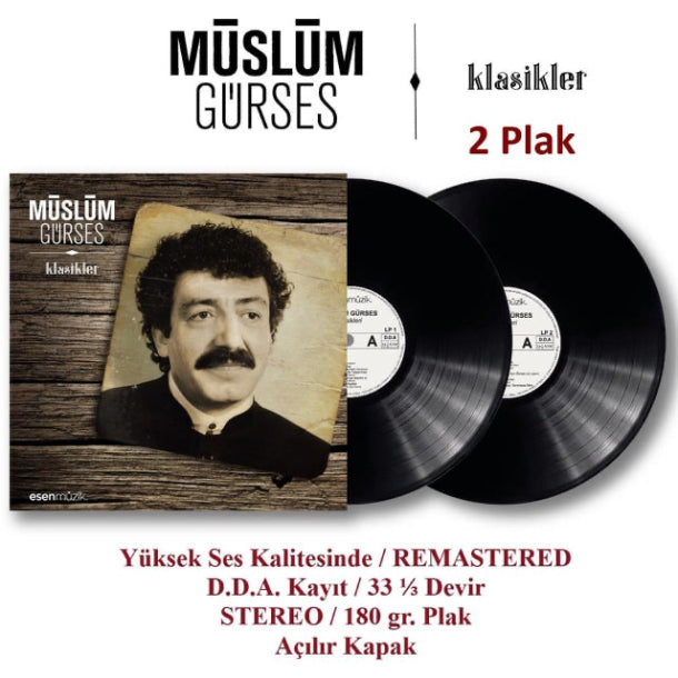 Müslüm Gürses | Klasikler | Plak ( 2 Plak ) Plak | kayıt | LP