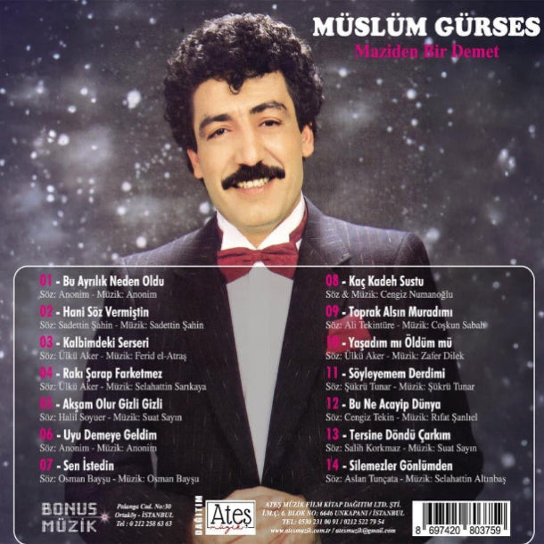 Müslüm Gürses - Maziden Bir Demet (CD) Maziden bir demet - Müslüm Gürses CD | Arabesk | Almanya CD