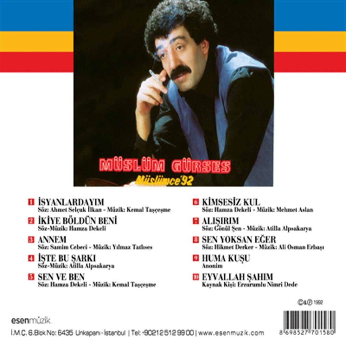 Müslüm Gürses CD - Müslüm Gürses Müslümce 92 (CD)